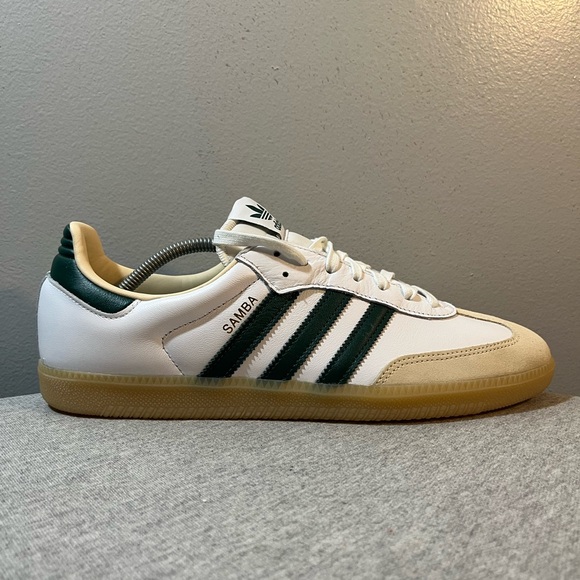 Adidas Samba OG Cloud White/Collegiate Green/Gum Bottom Men's Size 12 JS3831 - Picture 1 of 11